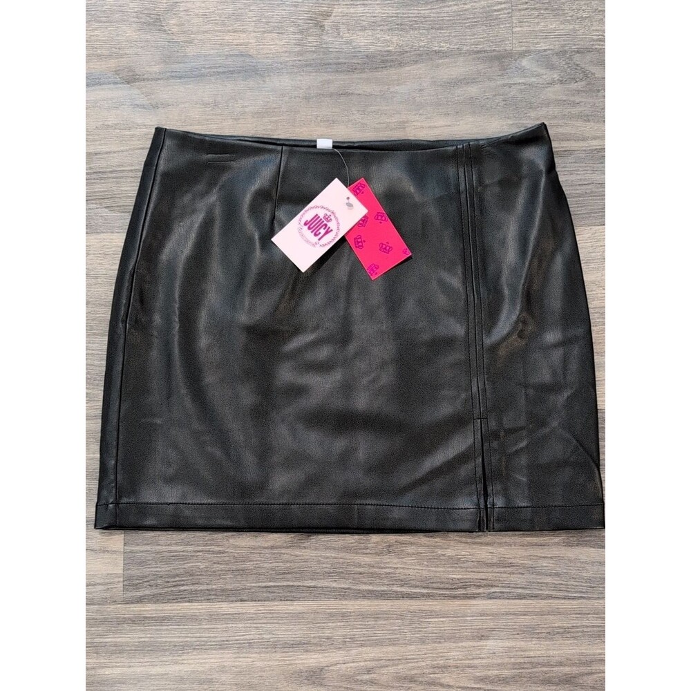 Juicy Couture Black Faux Leather Mini Skirt with Tags